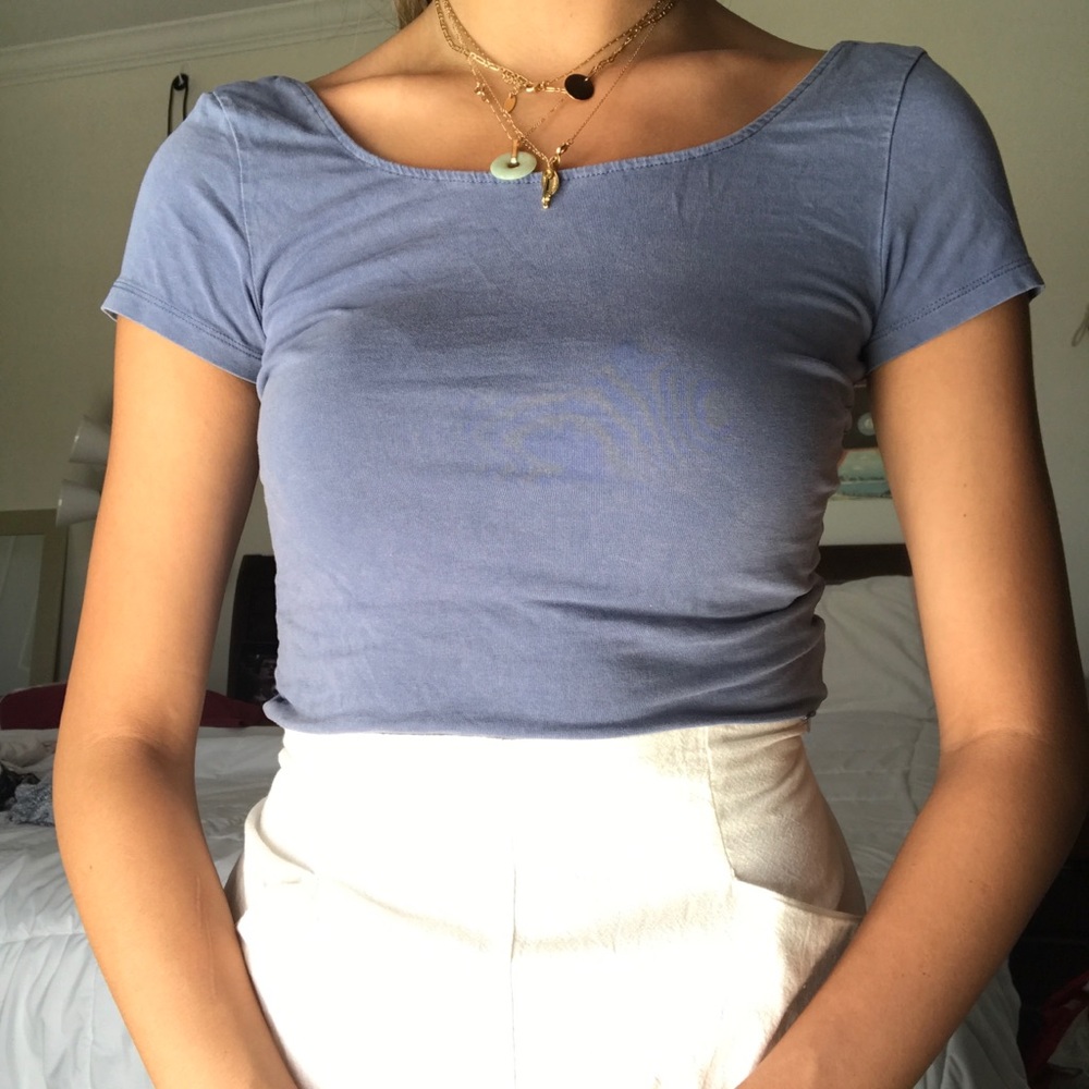 Soft Blue Crop top American Eagle